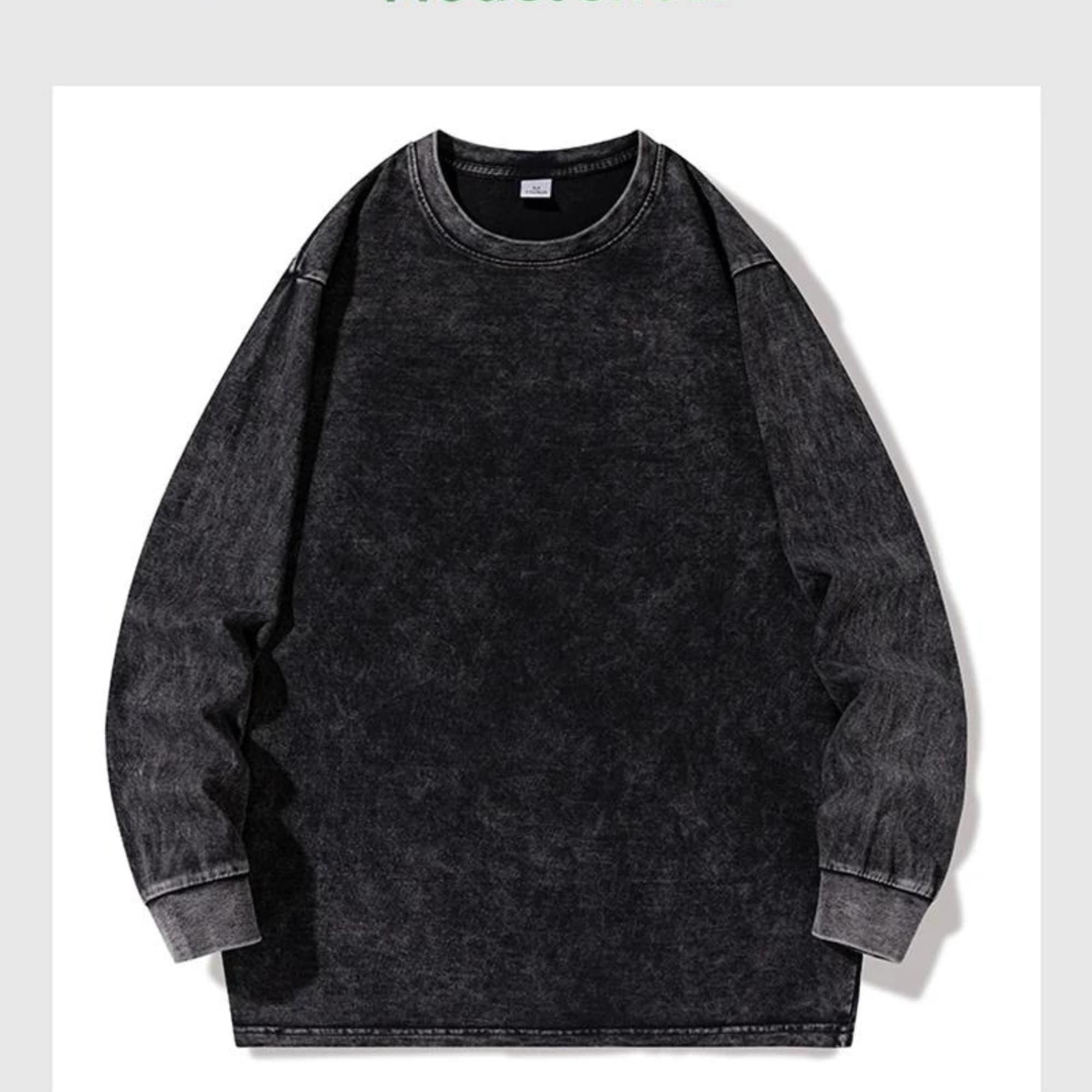 Mens Acid Wash Long Sleeve Tshirt, Fall Shirts for Men, Men's Long