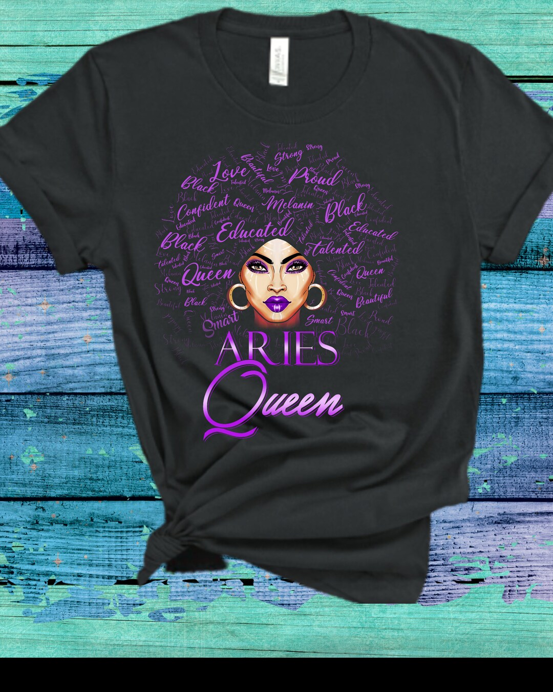 Aries Zodiac Birthday Afro Gift T-Shirt For Black Women Aries Zodiac Birthday Afro Gift T-Shirt For Black Women