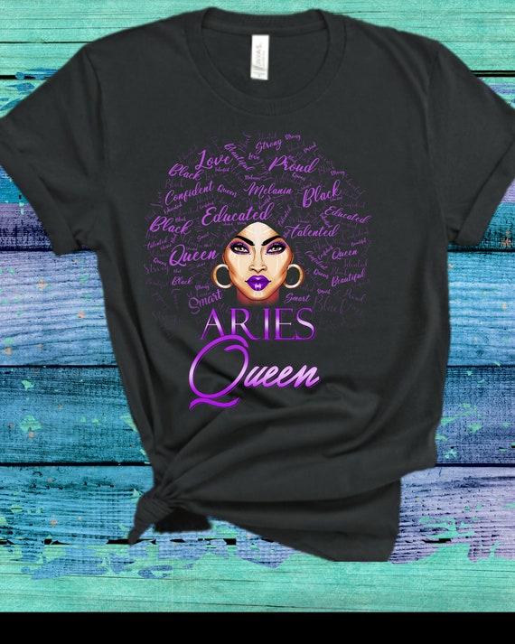 Aries Zodiac Birthday Afro Gift T-Shirt For Black Women Aries Zodiac Birthday Afro Gift T-Shirt For Black Women