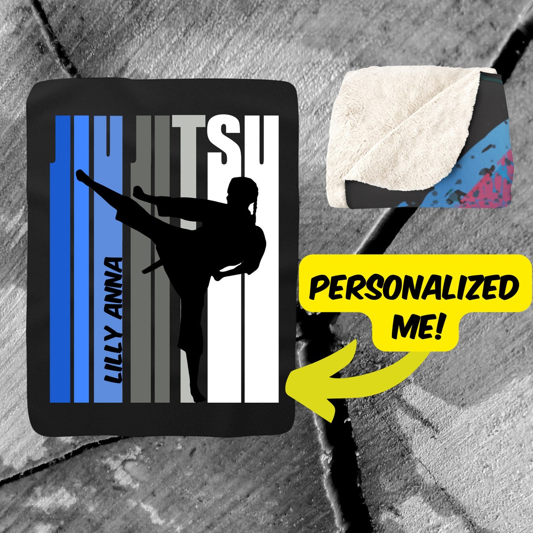 Jiu Jitsu Blanket With Name On Gift for Jiujitsu Girls and Women, Gift