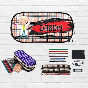 Trousse scientifique pour garçons avec nom, trousse scientifique pour garçons pour enfants, papeterie personnalisée pour garçons pour la rentrée, chimie