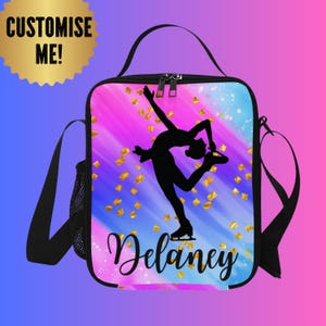 Sac à lunch personnalisé patinage sur glace pour fille - Lunchbox personnalisée pour patineurs artistiques - Lunchbox patineur sur glace - Lunchbox pour salle de sport - Cadeau pour enfant sportif