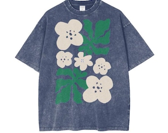Abstract Flowers TShirt in Unisex Style, Floral TShirt, Oversized TShirt for Women And Men With Flowers, Eclectic Shirts, Modern Art Artsy