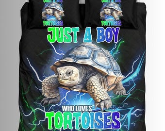 Custom Just A Boy Who Loves Tortoises Duvet And Comforter Sets