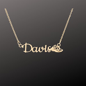 Athletics Necklace for Girls And Women, Name Necklace for Runners or Athletes, Tween Name Necklace, Athletics Gift, Written Name Necklace