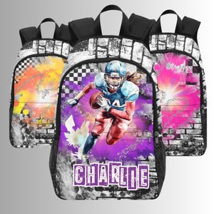Sacs à dos de football personnalisés pour filles avec nom, sacs à dos de rentrée scolaire pour filles de football, cadeaux de football féminin pour enfants enfants ados