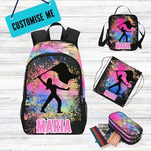 Sac à dos Colorguard personnalisé pour adolescents, Sac de protection hivernal personnalisé pour enfants, Cartable de rentrée pour enfants Color Guard, Cadeau pour drapeau