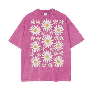 Daisy Oversized Shirt for Women, Large Baggy T Shirt With Daisies On, Large Floral Shirts, Forestcore Shirts, Botany Wildflowers Flowers