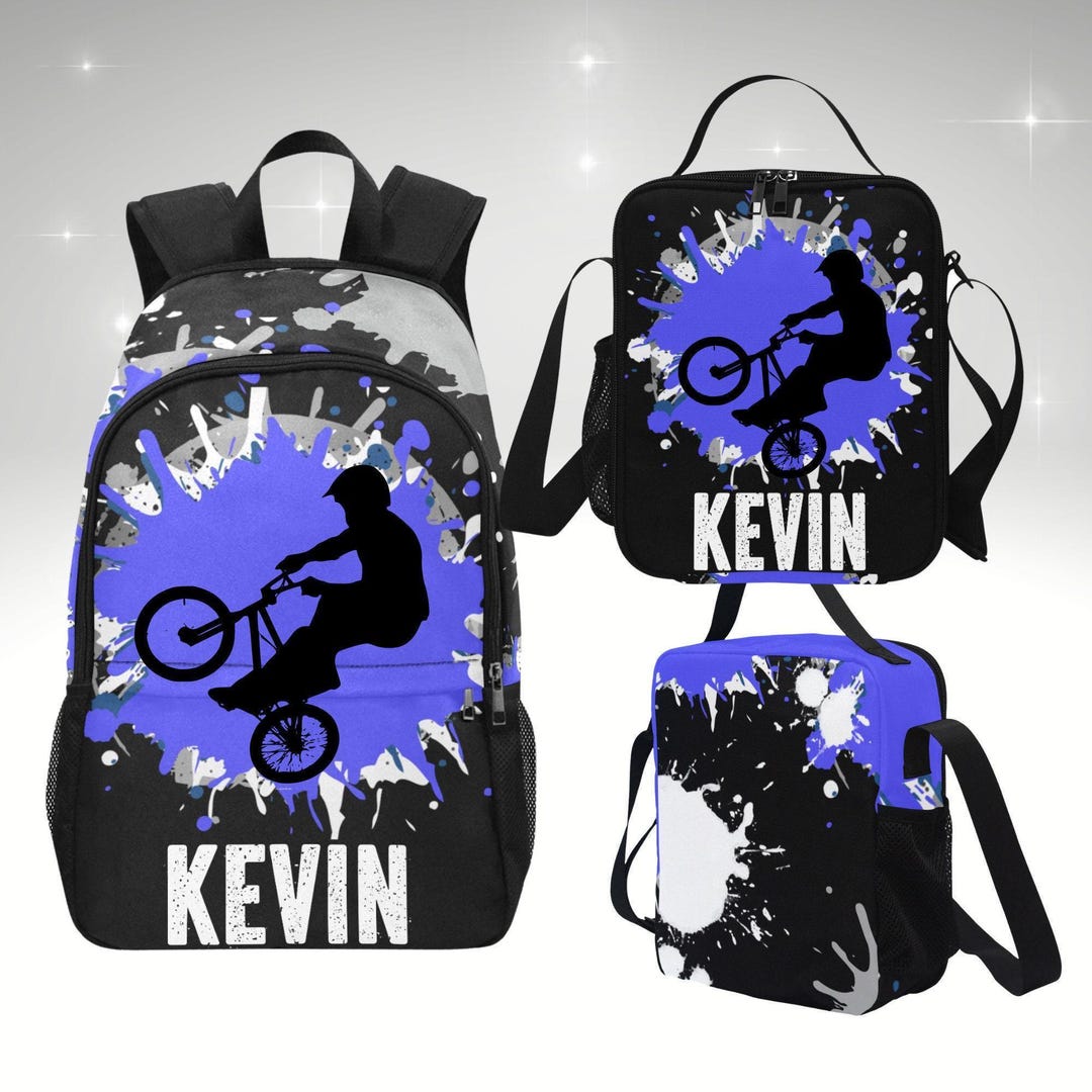 Boys Backpack for Mountain Bike Kids, Personalized BMX Backpack and ...