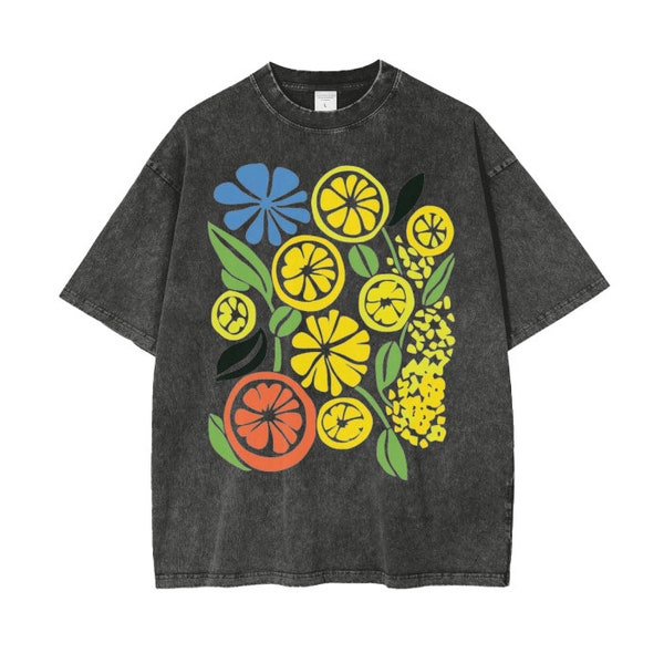 Oversized Lemon Shirts for Men And Women, Abstract Food Art Tees, modern TShirts, Artsy Shirts, Bold Vibrant graphic Shirt, Fruit Tees