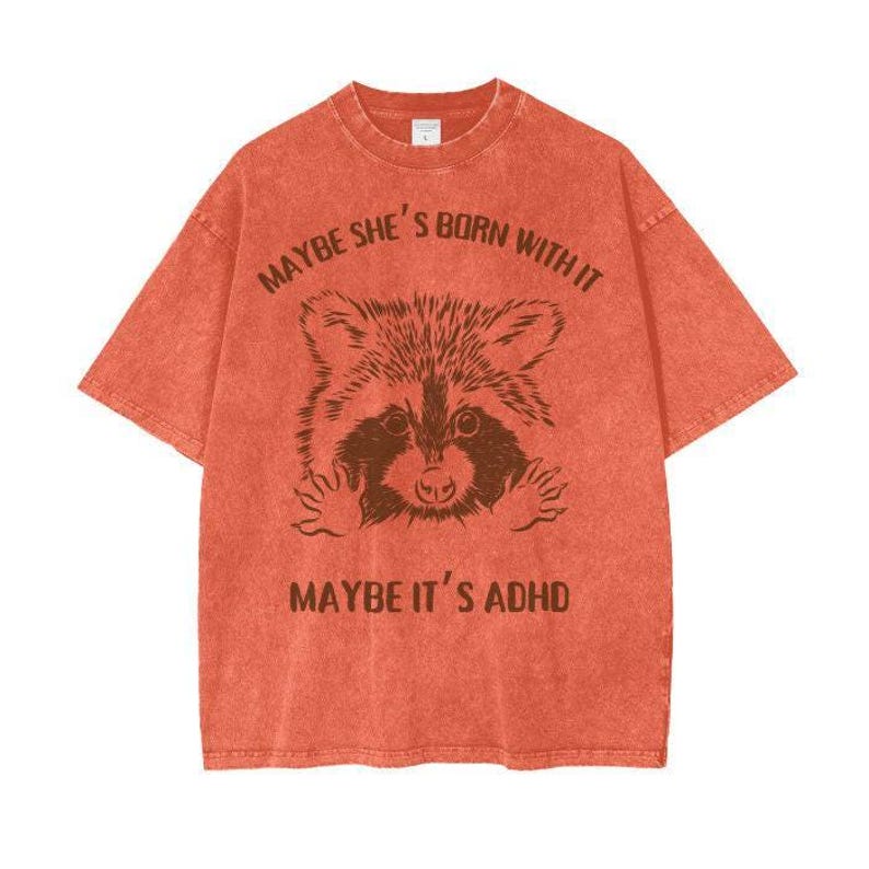 Women's Funny ADHD Shirt, Women's Funny ADHD tShirts With Raccoons On image 5