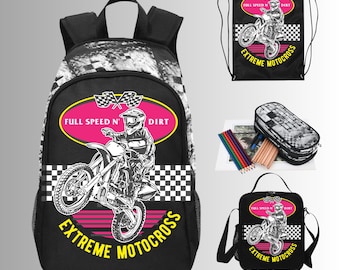 Mochilas de motocross personalizadas para la vuelta al cole.
