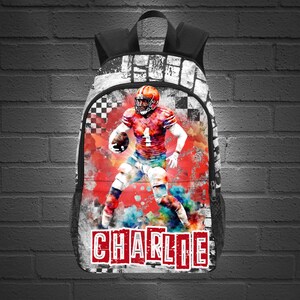 Sacs à dos de football personnalisés pour garçons avec nom, cadeaux personnalisés pour joueur de football américain pour adolescents, sacs de sport pour joueurs de football