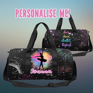 Personalized Large Duffle Bag for Ballet Girls -  Customized Ballet Bag with Name- Large Backpack for Ballet Training  Live Love Ballet gift