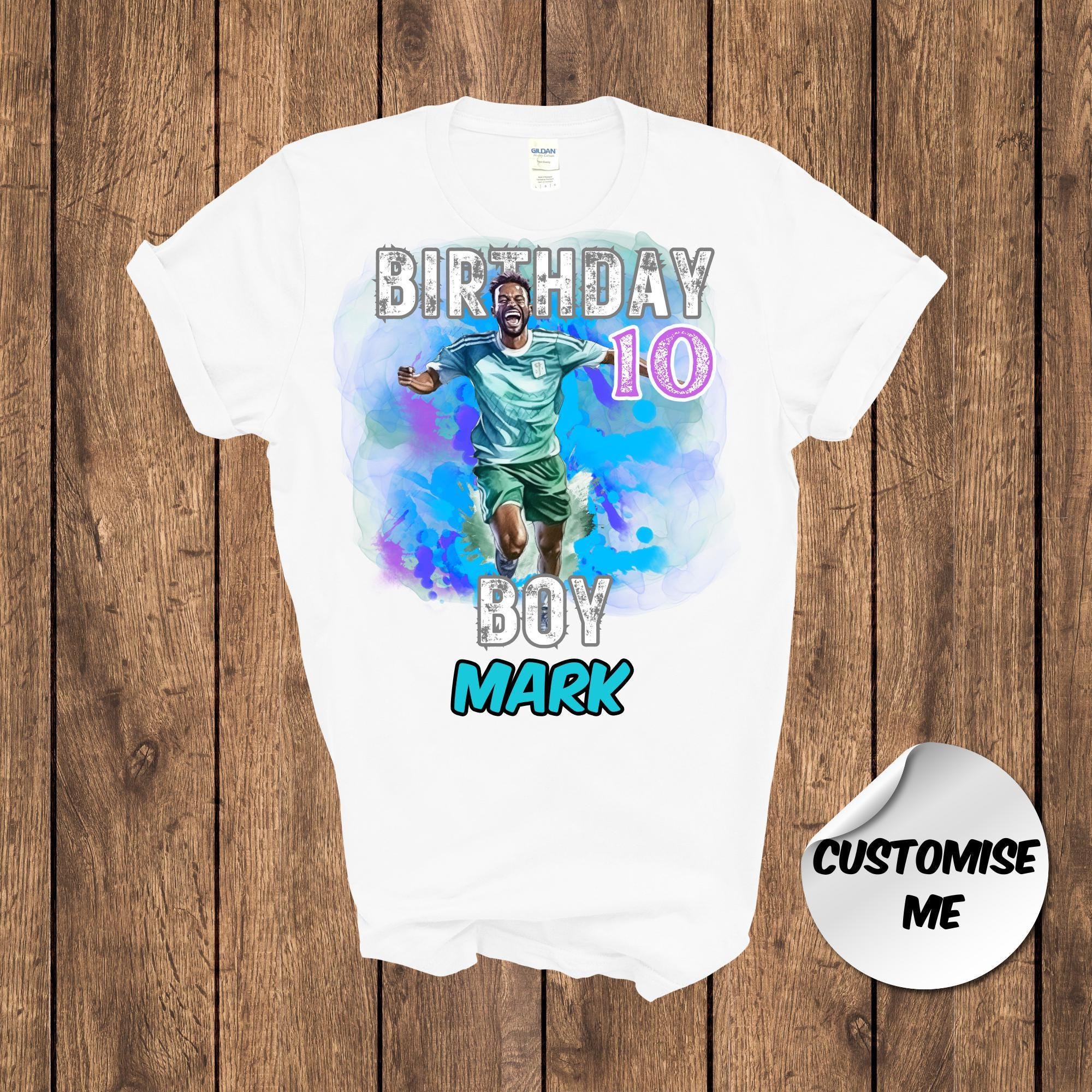 Black Soccer Player 10th Birthday Shirt, , Personalized 10th Soccer  Birthday Shirt for boys, Birthday Shirt For Black Kids African American