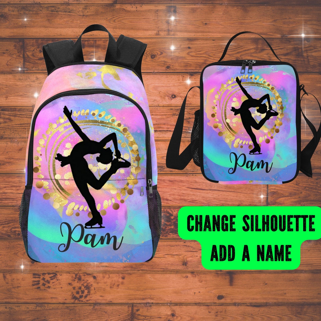 Personalized Ice Skating Backpack for Girls Custom Figure Skater Back