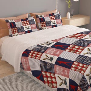 Boys Retro Baseball Bedding, Baseball Comforter Set, Baseball Bedroom Decor For Boys,