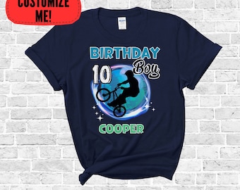 Customized BMX boys  Birthday Shirt - Boys  BMX Shirt Fully Customized With Name -  Birthday For Biking Kids who Love to Ride or Race