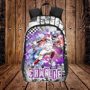 Sacs à dos de football américain avec nom pour garçons, sacs à dos d'école personnalisés pour enfants, sacs de joueurs de football personnalisés pour école