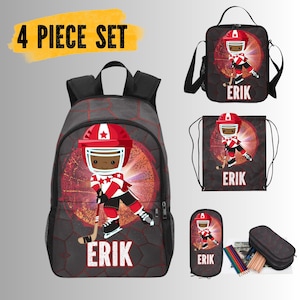 Sac à dos de hockey sur glace personnalisé pour garçon - Sac à dos pour enfant pour hockey sur glace - Sac à dos personnalisé pour garçon - Sac de sport pour garçon
