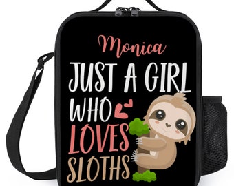 JOYPRINT Lunch Box Bag Quote Animal Sloth Flower Tree Lunchbox Insulated Thermal Cooler Ice Adjustable Shoulder Strap for Women Men Boys Girls