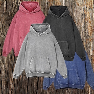 Oversized Hoodies In Stone Wash Style, Distressed Oversize Hoodie for Men, Unisex Hoodies in Oversize Style  Streetwear Clothing For Women