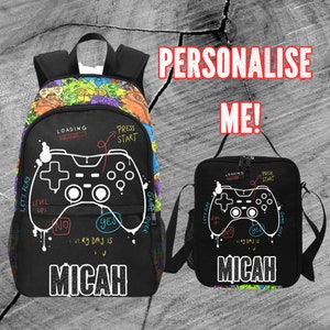 Personalized Gamer Mode On Backpack For  Boys, Boy Gamer Backpack With Name On, Boy Gaming Backpack for School Bag for Sports, Video Gamer