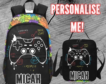 Personalized Gamer Mode On Backpack For  Boys, Boy Gamer Backpack With Name On, Boy Gaming Backpack for School Bag for Sports, Video Gamer