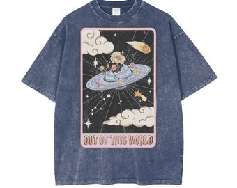 UFO Shirt, Out of This World TShirt for Men, Men's Oversized Shirts With UFO, Boho UFO TShirts, Extra Terrestrial Shirts