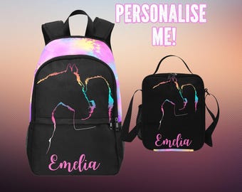Personalized Horse Backpack for Girls - Horse Rider Bag - Equestrian Gift - Customized Bag for School or Training - Horse Schoolbag for