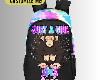 Just A Girl Who Loves Apes Backpack for Kids
