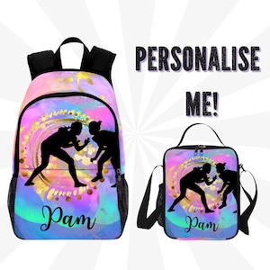 Sac à dos de catch personnalisé pour fille - Sac à dos de catch personnalisé avec nom - Cartable ou cartable pour catcheurs Kids Queen Teen