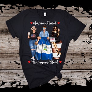 Nicaraguan Heritage Shirt For Women, Born In Nicaragua TShirt, Nicaraguan American TShirt, Nicaragua Roots Shirt, DNA Culture Raised