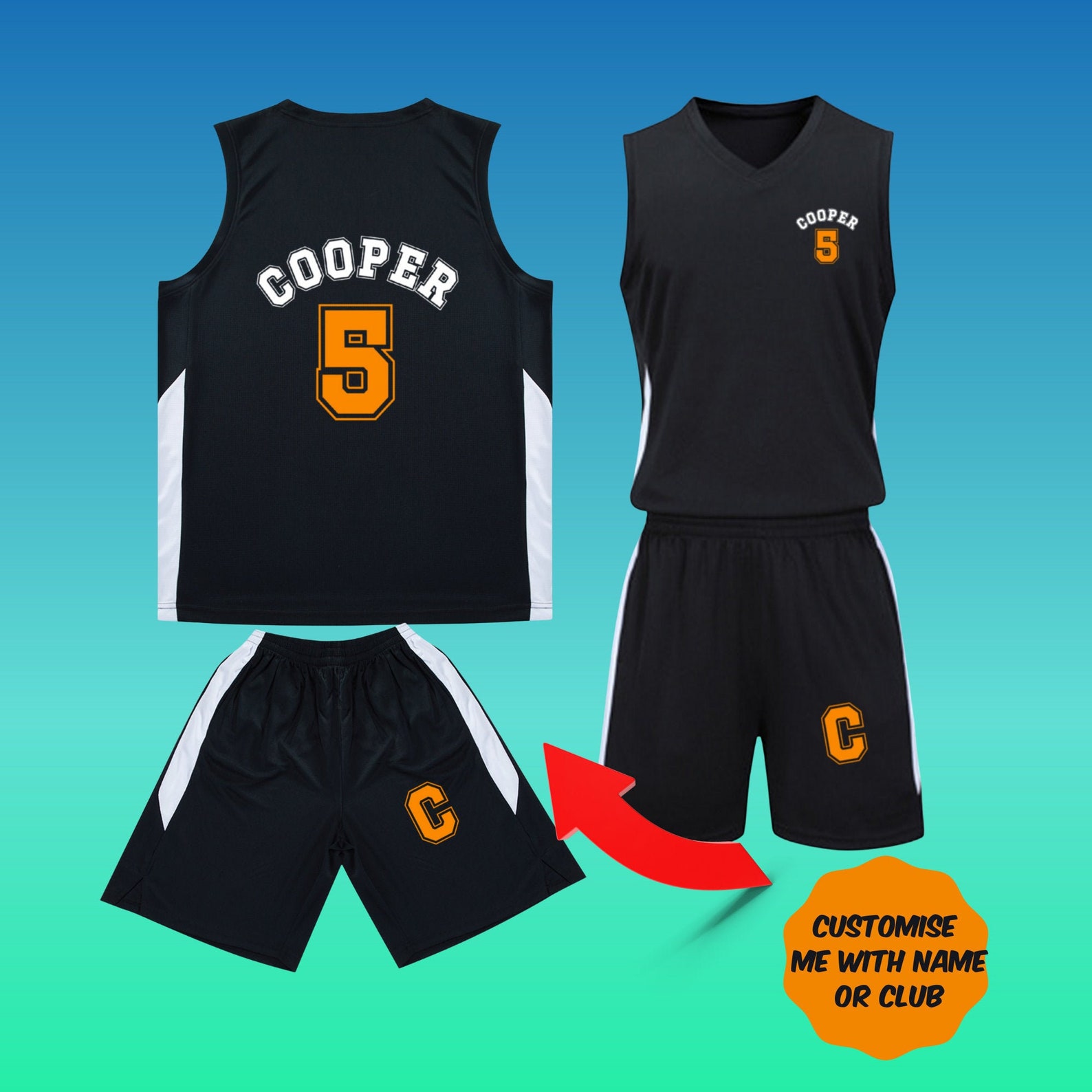 Personalized Basketball Kids Jersey Set Customized Boys Etsy