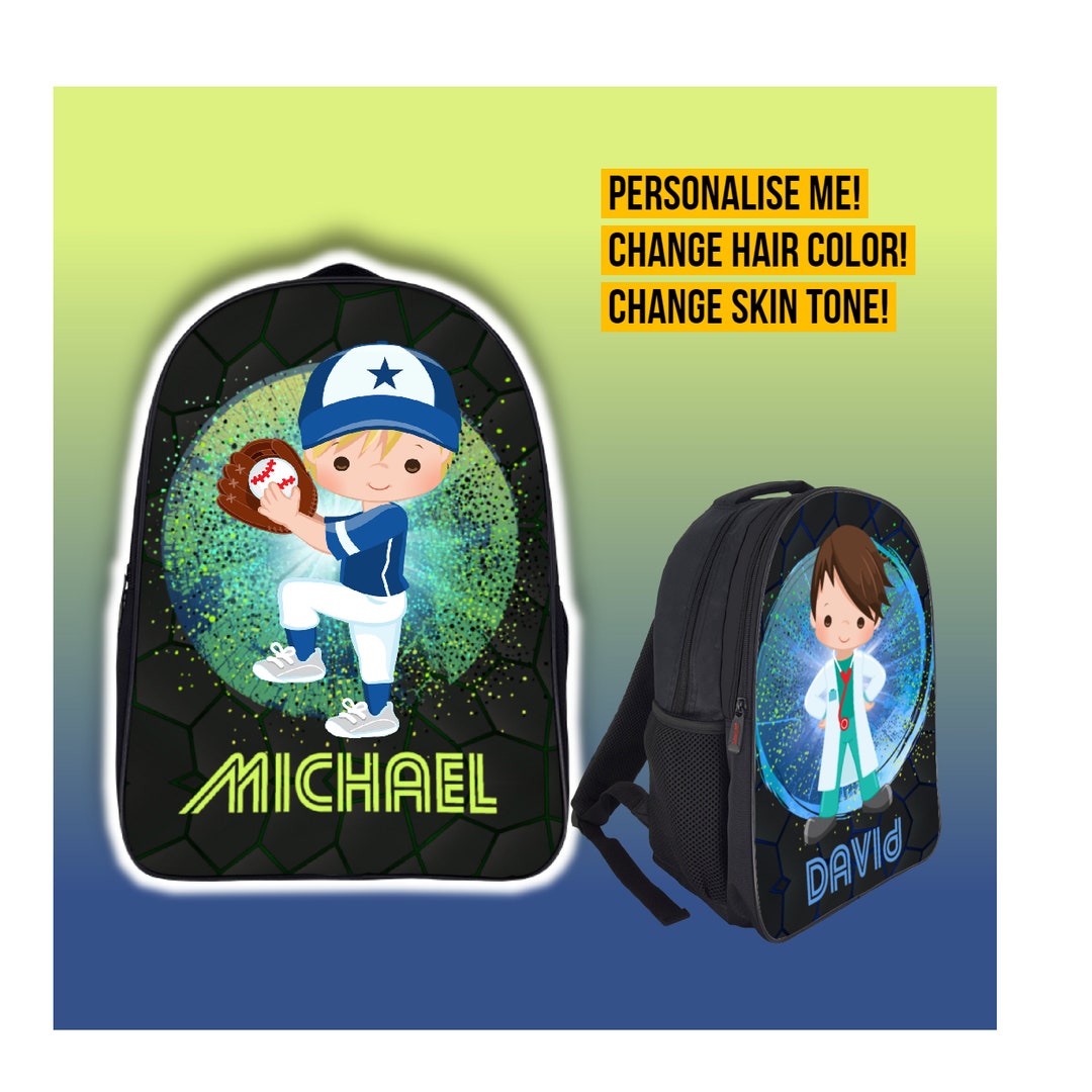 Personalized Boys Baseball Pitcher Backpack Back to School Etsy