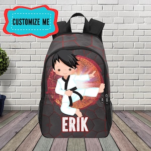 Sac à dos Ninja pour garçon - Sac à dos personnalisé pour garçon pour le karaté - Sac d'arts martiaux personnalisé pour garçon - Sac de jiu Jitsu - Sac à dos d'entraînement
