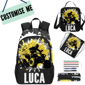 Sac à dos ATY personnalisé pour garçons, cartables pour enfants en quad, cadeaux motocross pour garçons, sacs à dos personnalisés
