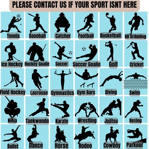 a poster showing different types of sports players