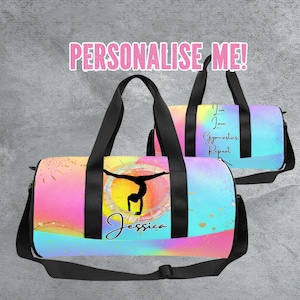Personalized Duffle Bag for Gymnastics - Girls Gymnastics Bag Fully Customized - Cool Gift for Gymnasts - Weekend Bag for Gymnasts Backpack