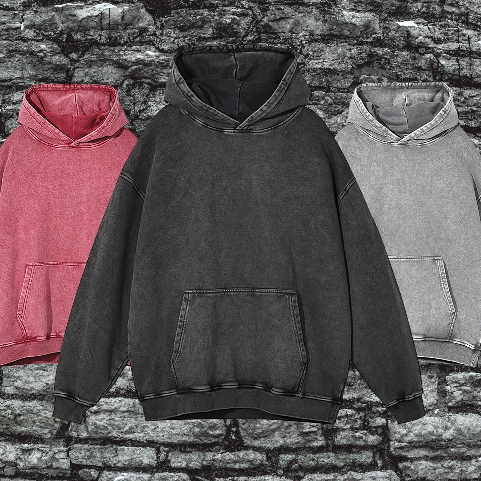 Men's Acid Wash Distressed Oversized Hoodie, Men's Oversize Hoodie