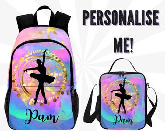 Personalized Ballet Backpack for Girls - Custom Ballerina Backpack with Name - School Bag Or Book Bag for Ballet Dancers, Classical Dance