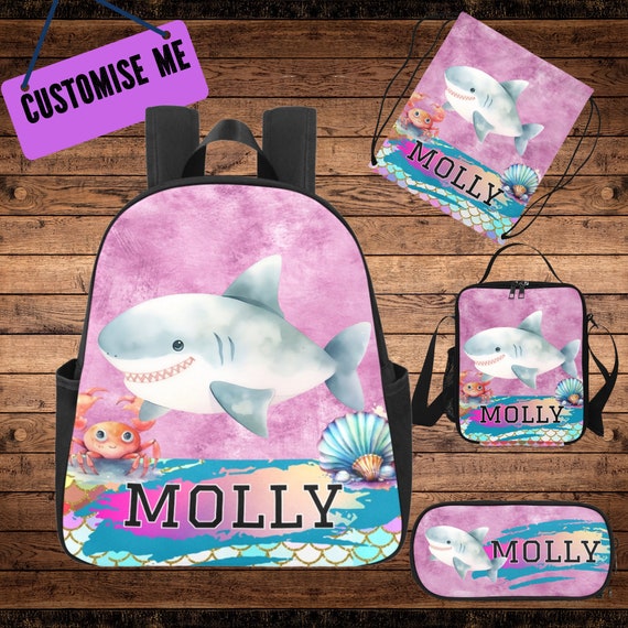 Personalized shark backpack hot sale