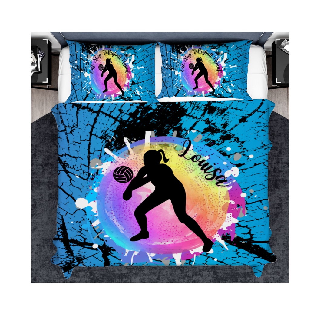Personalized Volleyball Bedding Set for Girls Customized Bed Etsy Canada