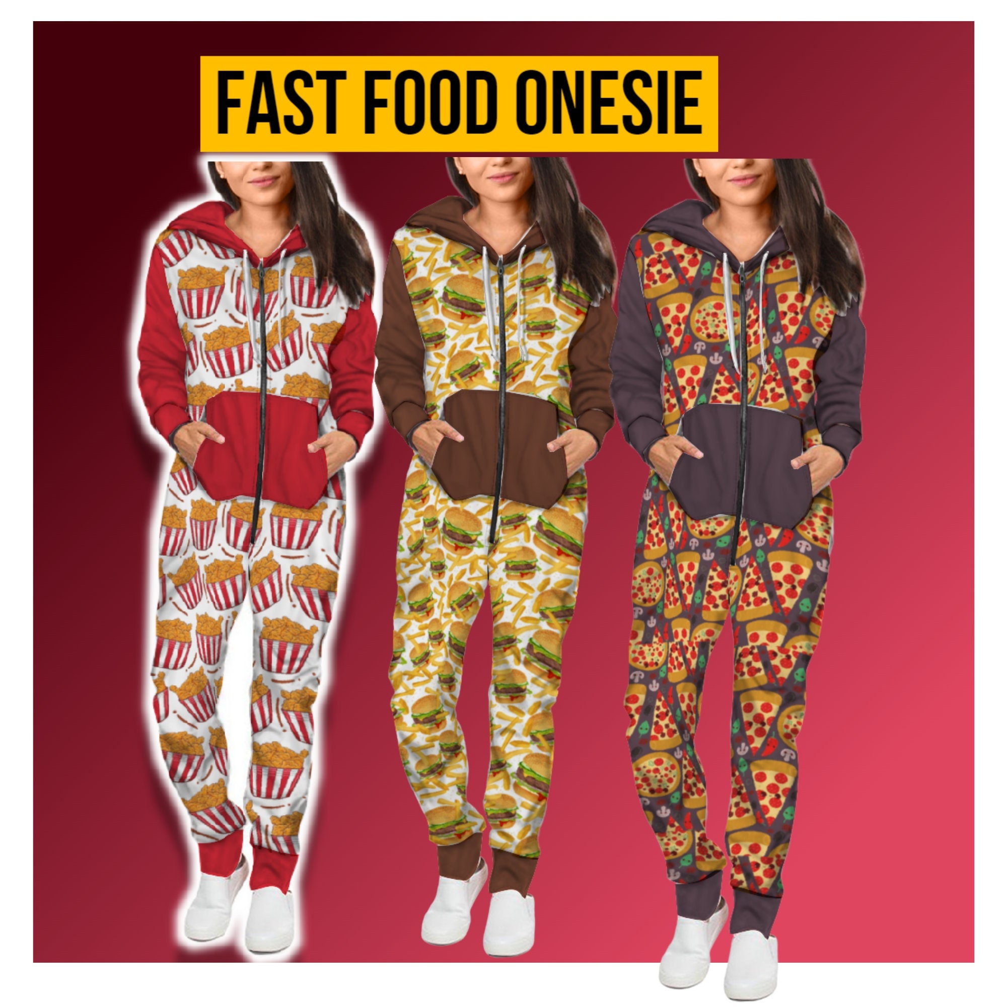 Manoeuvreren Australië Gentleman vriendelijk Junk Food Onesie for Men and Women Womens Fast Food Jumpsuit - Etsy Finland