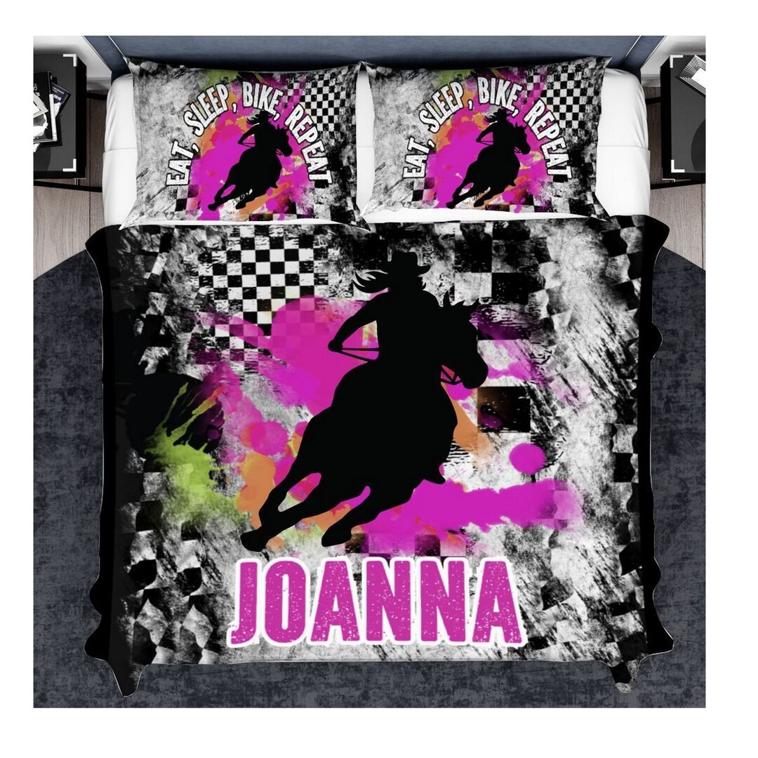 Girls Custom Barrel Racer Duvet Bedding Set Customized Duvet - Etsy