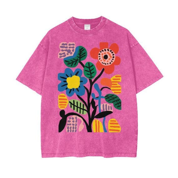 【MUDIDI】Flower inner t-shirt 003 T-shirt with Daisy flowers pattern