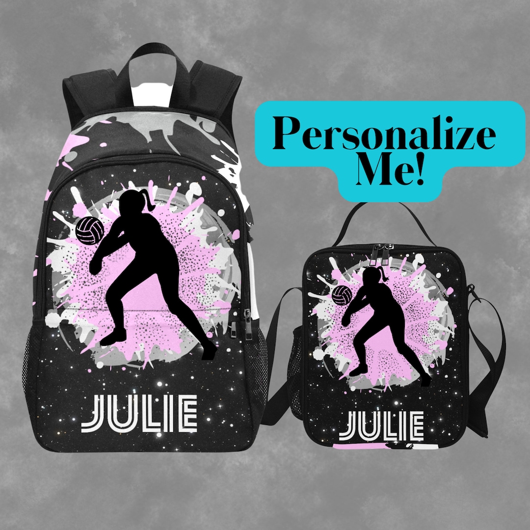 Customized Volleyball Backpack and Matching Lunchbag, Personalized