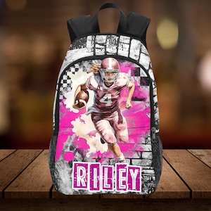 Sacs à dos de football personnalisés pour filles avec prénom, sacs à dos de rentrée pour filles de football, cadeaux football féminin pour enfants, adolescents, adolescents