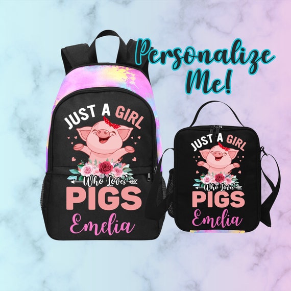 Buy Just A Girl Who Loves Pigs Backpack for Girls Personalized Pig Backpack for Girls Who Love Animals Gift for Guinea Pig Lovers Custom Gift Online in India Etsy
