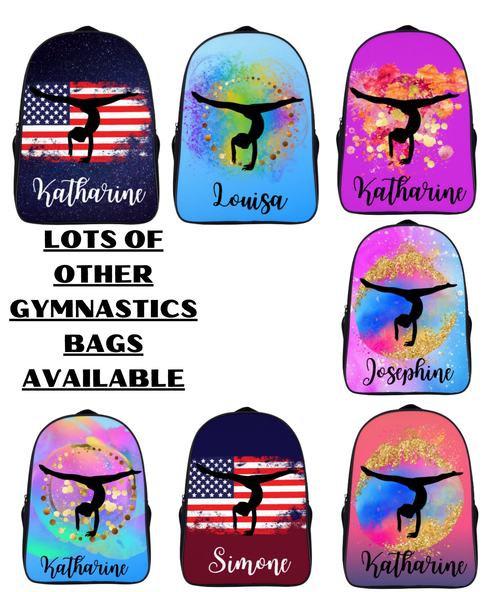 Customized USA Backpack for Gymnastics Olympics Style Etsy
